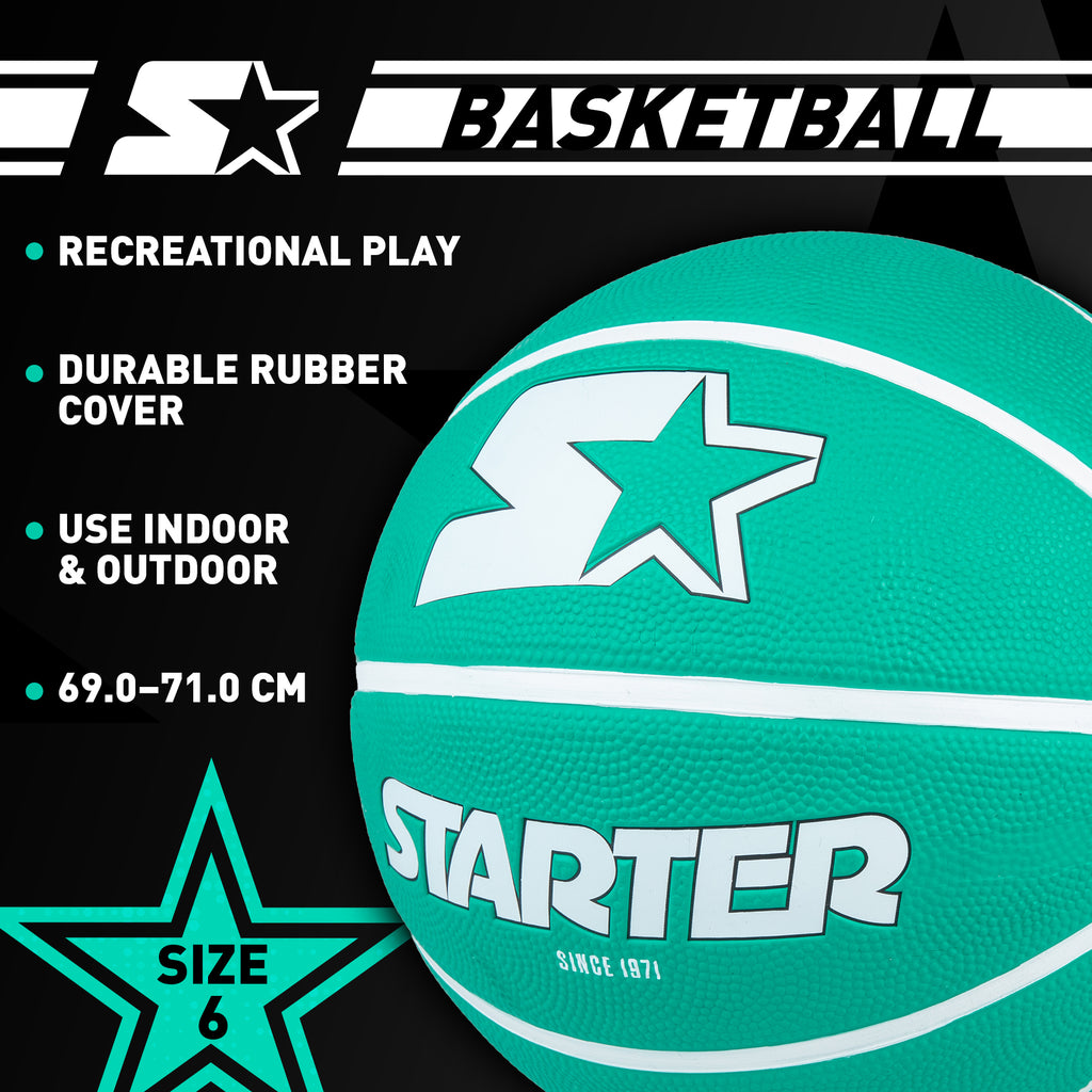 STARTER Rubber Basketball – Outdoor Grip with Pump, Size 7