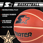 STARTER Rubber Basketball – Outdoor Grip with Pump, Size 7