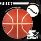 STARTER Rubber Basketball – Outdoor Grip with Pump, Size 7
