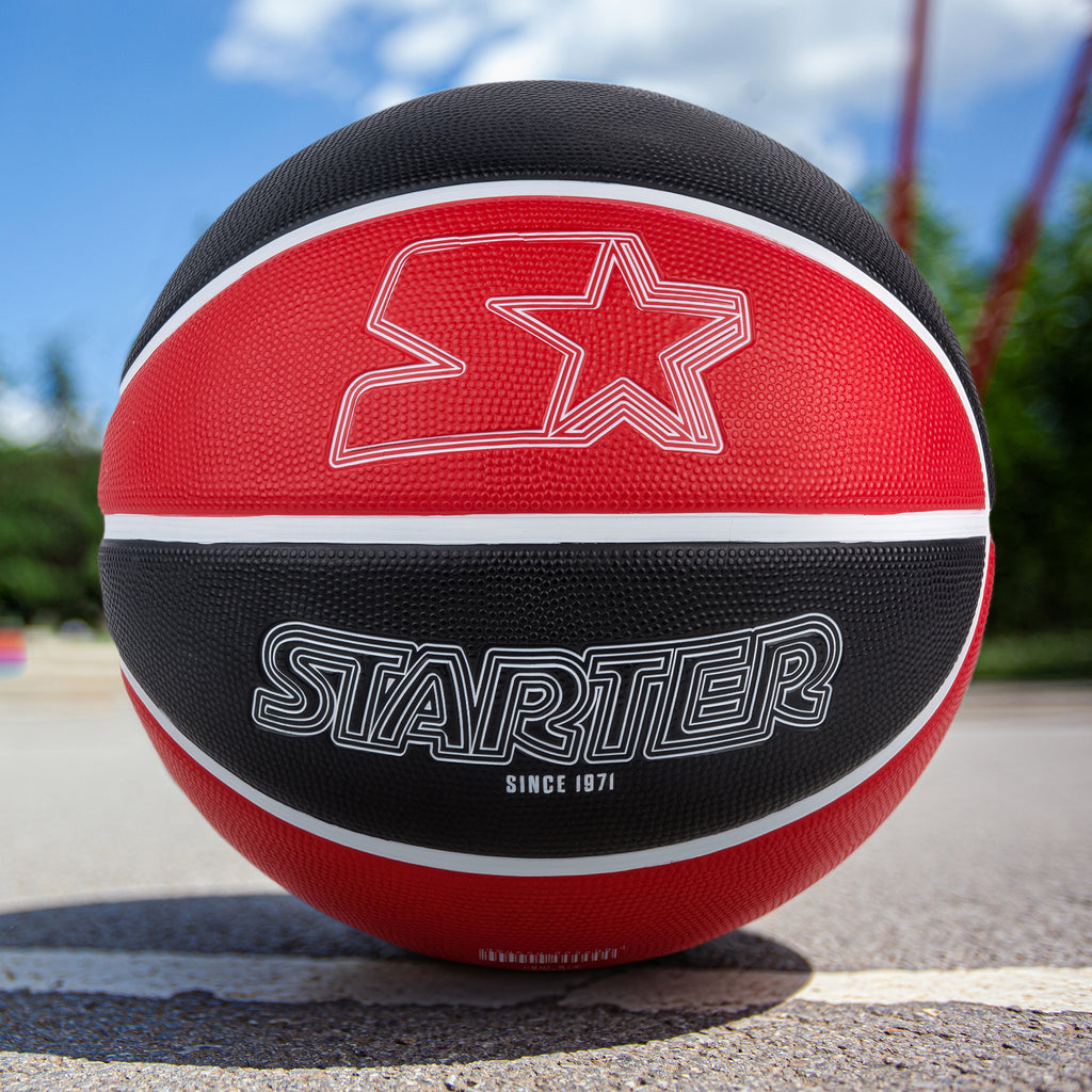 STARTER Rubber Basketball – Outdoor Grip with Pump, Size 7