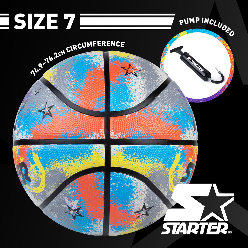 STARTER Street Basketballs – Sponge Rubber with Pump, Size 7