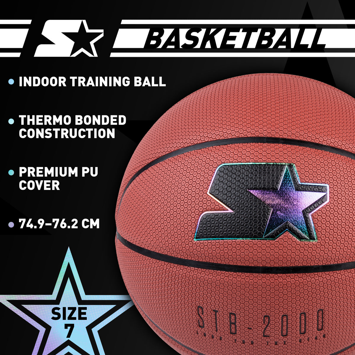 STARTER Training Basketballs – Microfiber PU Grip, Size 7