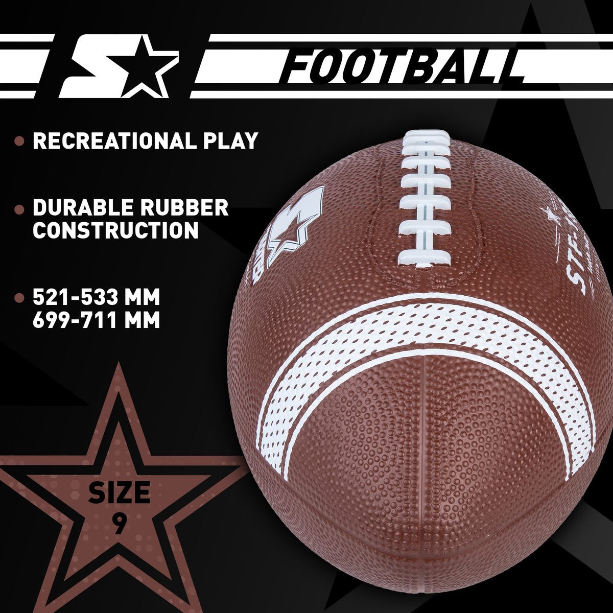 STARTER Size 9 Football – Rubber Grip with Pump
