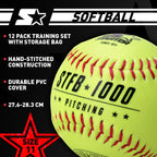 Starter Size 11 Hand Stitched PVC Softballs, 12-Pack