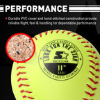 Starter Size 11 Hand Stitched PVC Softballs, 12-Pack