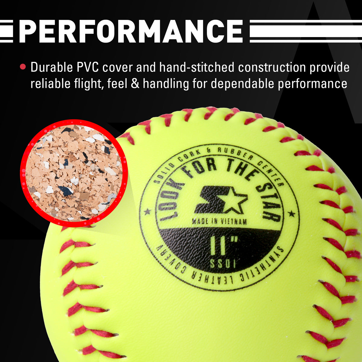 Starter Size 11 Hand Stitched PVC Softballs, 12-Pack