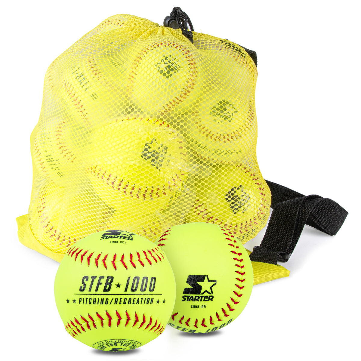 Starter Size 12 Hand Stitched PVC Softballs, 12-Pack