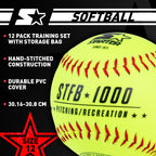 Starter Size 12 Hand Stitched PVC Softballs, 12-Pack