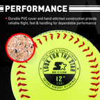 Starter Size 12 Hand Stitched PVC Softballs, 12-Pack