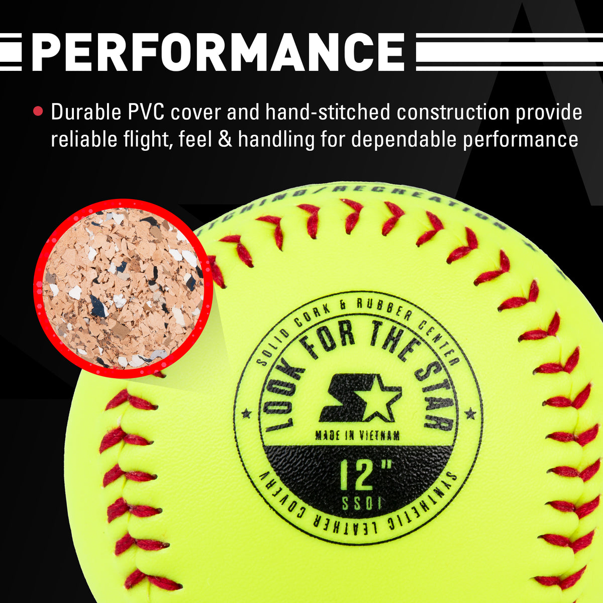 Starter Size 12 Hand Stitched PVC Softballs, 12-Pack