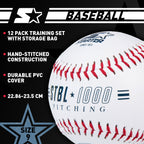 Starter Size 9 PVC Hand Stitched Baseballs, 12-Pack
